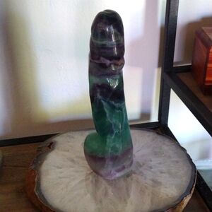 Purple fluorite crystal carving penis nice banding